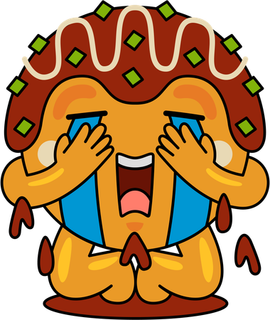 Takoyaki mascot crying  Illustration