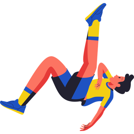 Takraw Player Doing Somersault  Illustration