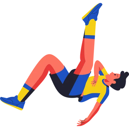 Takraw Player Doing Somersault  Illustration