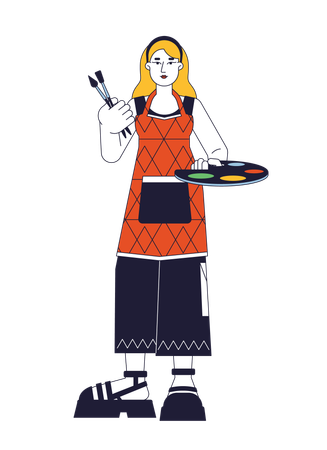 Talented artist woman  Illustration