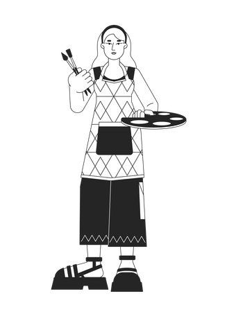Talented artist woman  Illustration