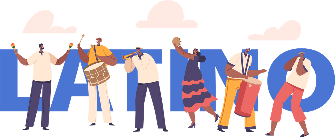 Talented latino musicians bring vibrant cultural heritage through their music  Illustration