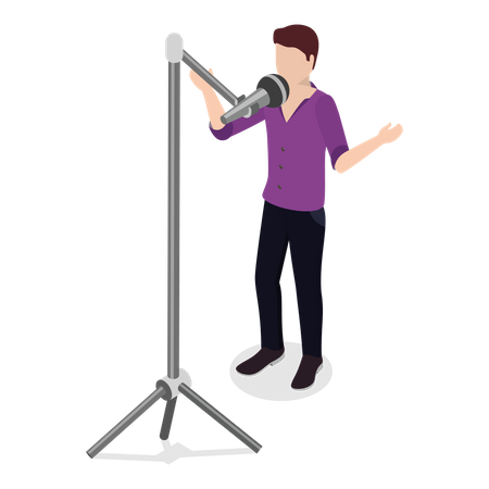 Talented Male Singer  Illustration