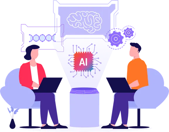 Talk Show About Ai  Illustration
