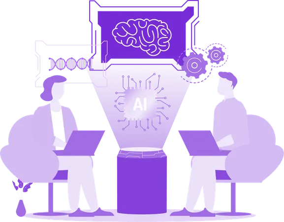 Talk Show About Ai  Illustration