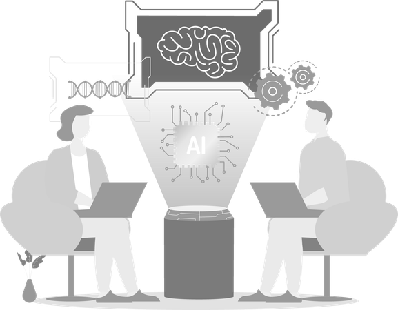 Talk Show About Ai  Illustration
