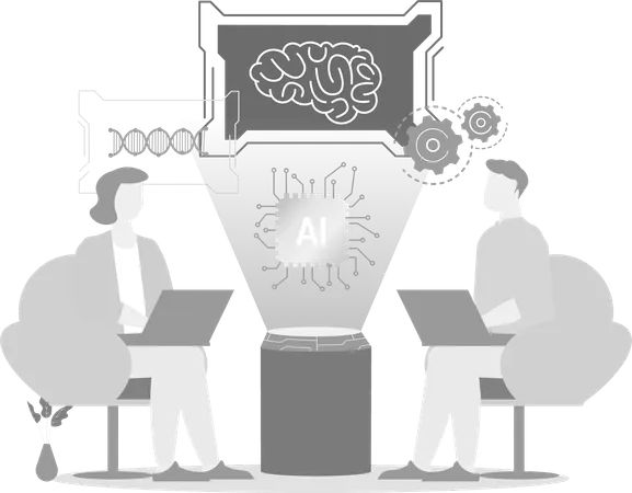 Talk Show About Ai  Illustration