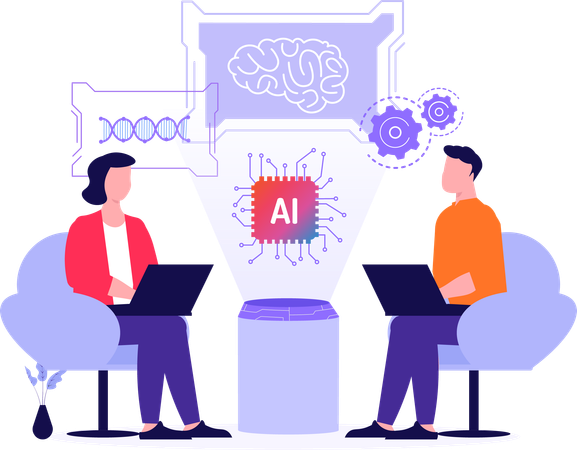 Talk Show About Ai  Illustration