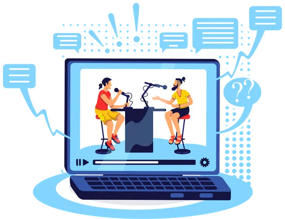 Talk show online  Illustration