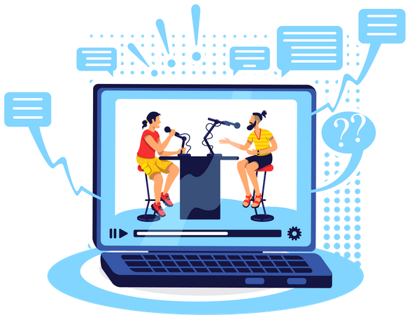 Talk show online  Illustration