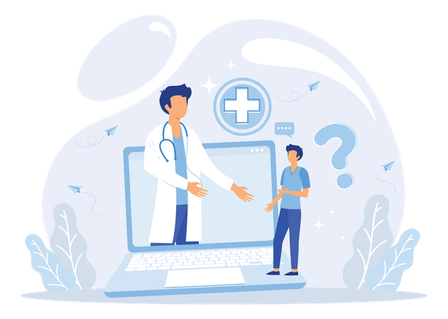 Talk To Doctor From Anywhere  Illustration