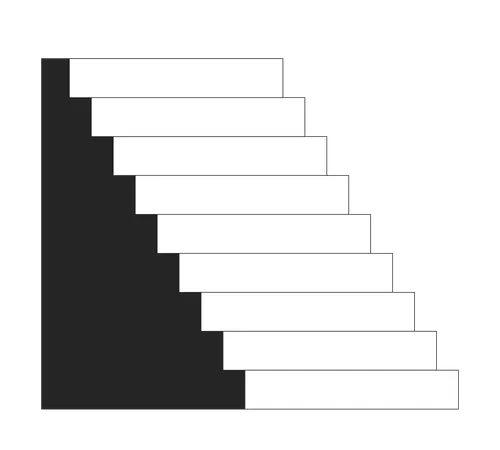 Tall Stairs Decor Element Flat Monochrome Isolated Vector Object Editable Black And White Line Art Drawing Simple Outline Spot Illustration For Web Graphic Design Illustration