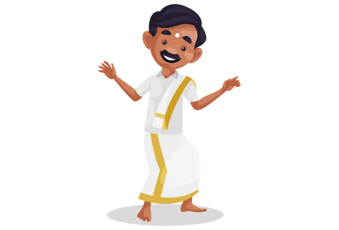Tamil man dancing  Illustration