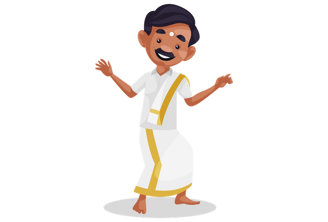 Tamil man dancing  Illustration