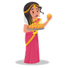illustrations of tamil woman