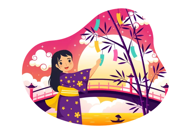 Tanabata Japan Festival  Illustration