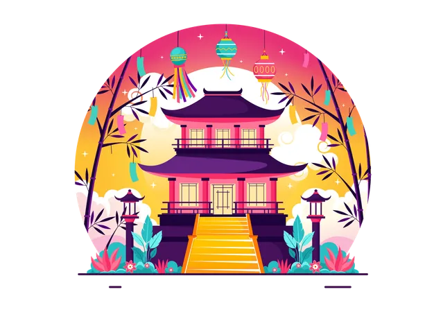 Tanabata Japan Festival  Illustration