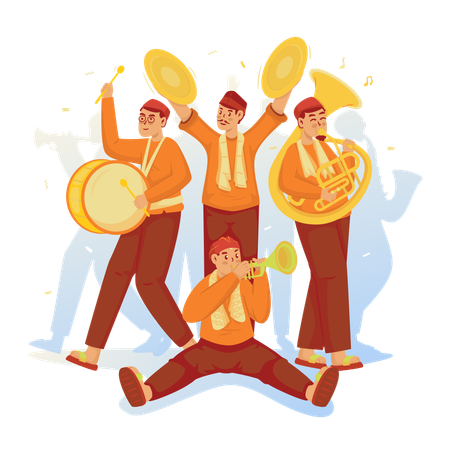 Tanjidor music performance  Illustration