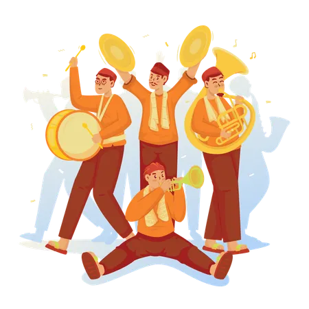 Tanjidor music performance  Illustration