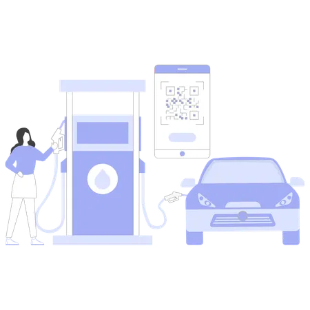 Tankstelle  Illustration