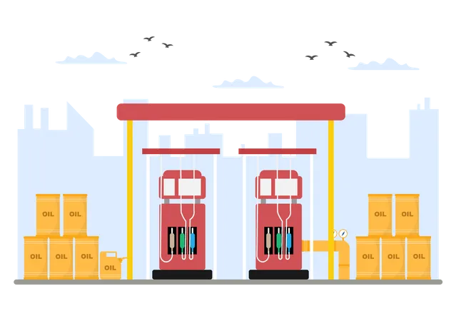 Tankstelle  Illustration