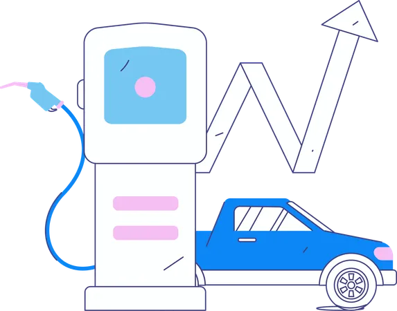 Tankstellenwachstumsanalyse  Illustration