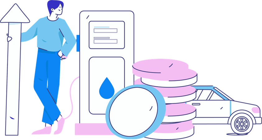 Tankstellenwachstumsanalyse  Illustration