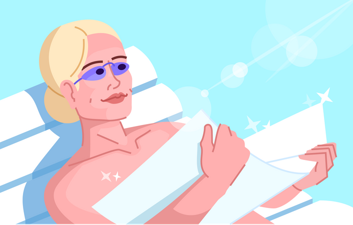 Tanning Addicted Woman  Illustration