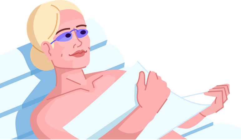 Tanning Addicted Woman  Illustration