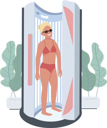 Tanning booth Illustration