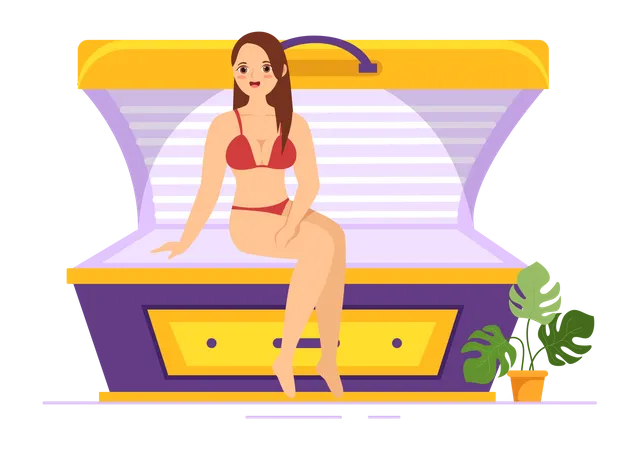 Tanning Salon Procedure  Illustration