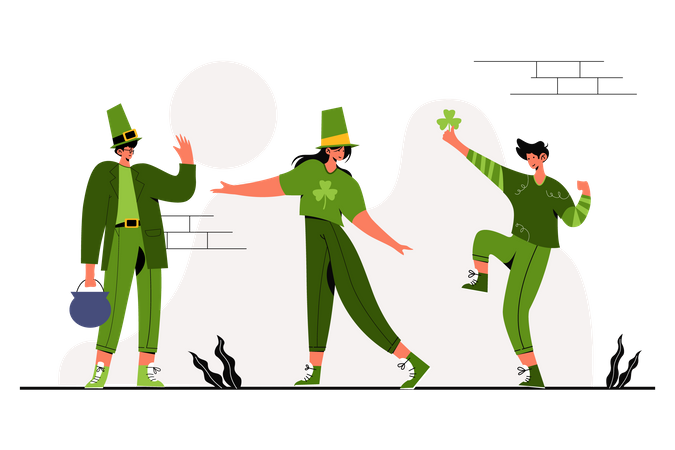 Tanzen am St. Patrick’s Day  Illustration