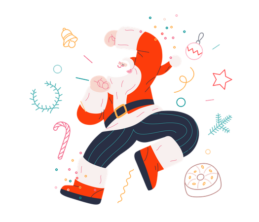 Tanzender Weihnachtsmann  Illustration