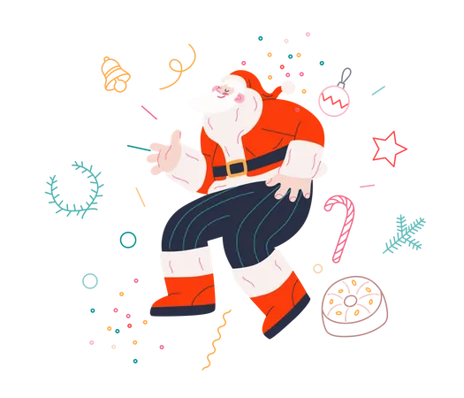 Tanzender Weihnachtsmann  Illustration