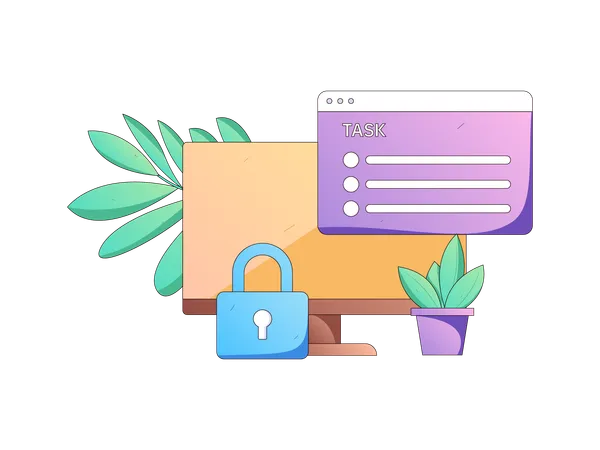 Tarea segura en el sitio web  Ilustración
