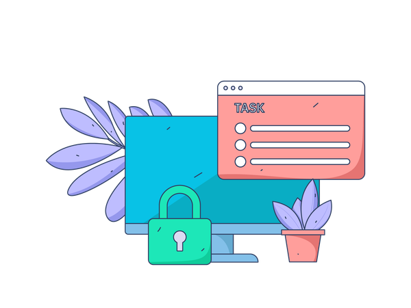 Tarea segura en el sitio web  Illustration