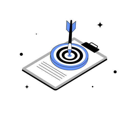 Target Achievement on Document  Illustration