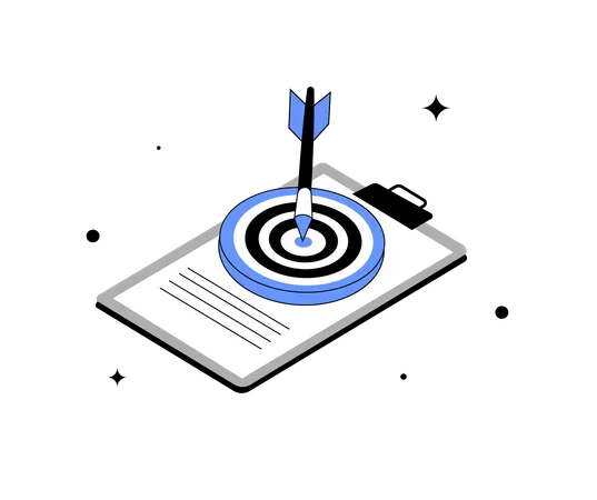 Target Achievement on Document  Illustration