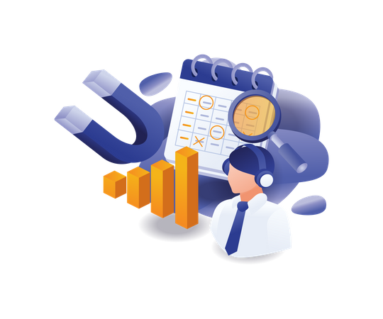 Target audience magnet marketing plan  Illustration