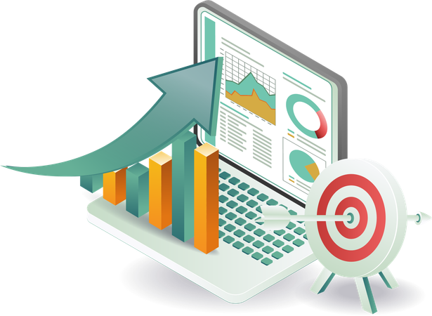 Target business analysis percentage  Illustration