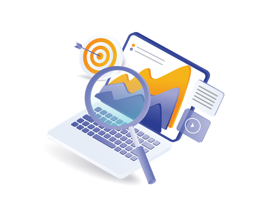 Target business analyst data computer  Illustration