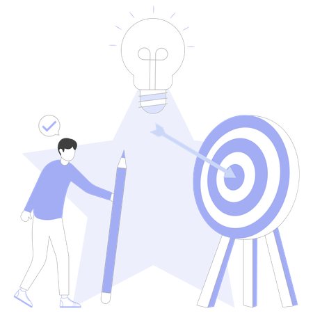 Target focus set by employee  Illustration