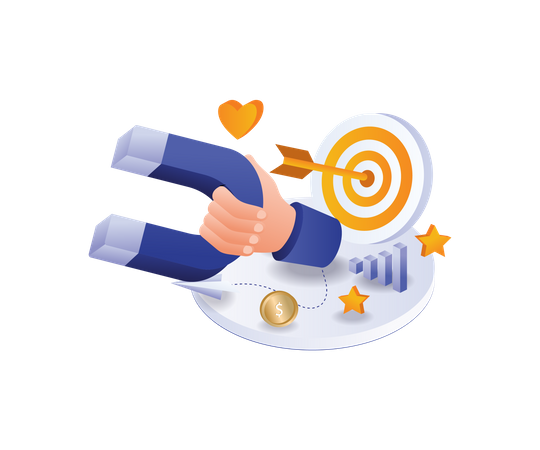 Target marketing strategy magnets  Illustration