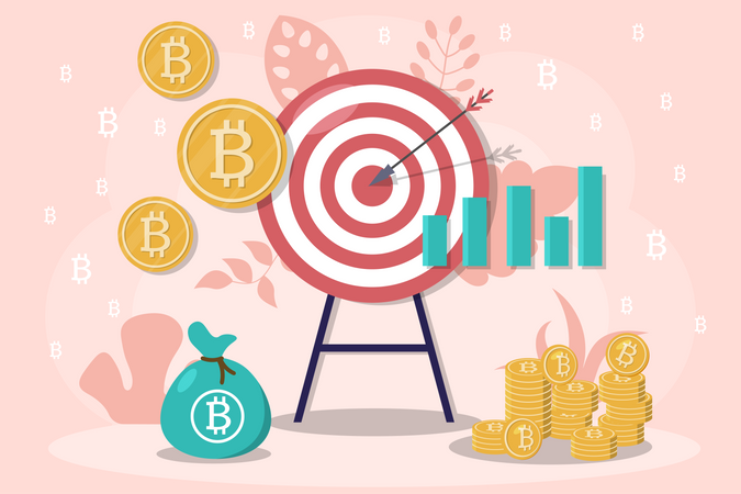Target on Cryptocurrency Illustration