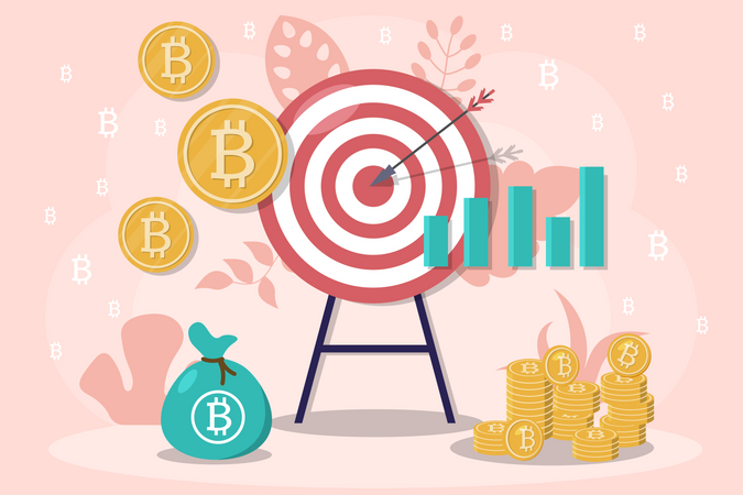 Target on Cryptocurrency  Illustration