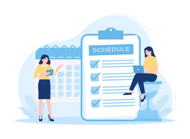 Target scheduling of working hours  Illustration