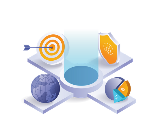 Target security plan in business  Illustration