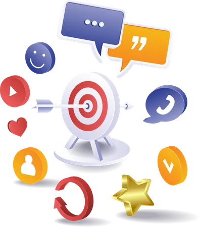 Target social media marketing technology  Illustration