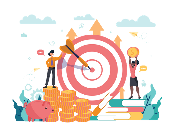 Target to success and profit increasing Illustration