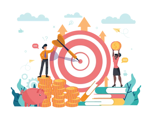 Target to success and profit increasing Illustration